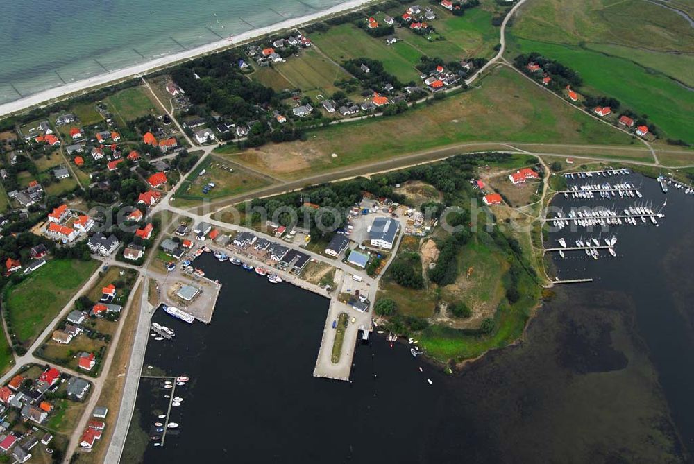 Aerial image Vitte auf Hiddensee - Der Hafen von Vitte auf Hiddensee.