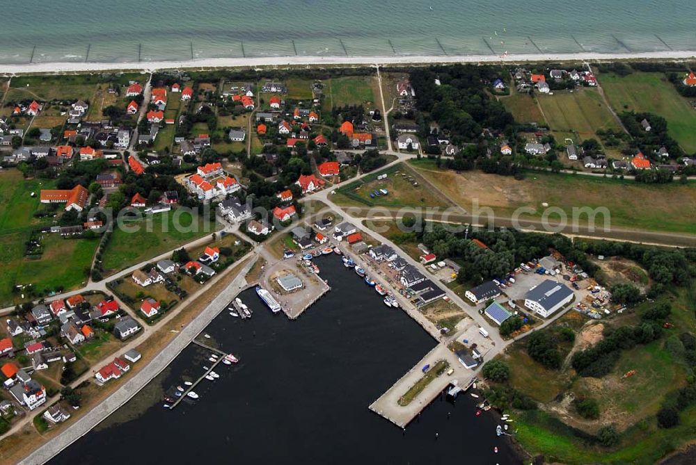 Vitte auf Hiddensee from above - Der Hafen von Vitte auf Hiddensee.