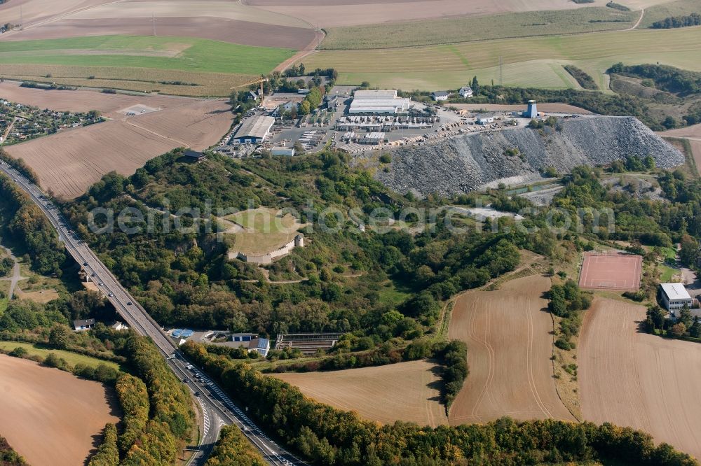 Aerial photograph Mayen - The Katzenberg and the Romans waiting in Mayen in the state of Rhineland-Palatinate