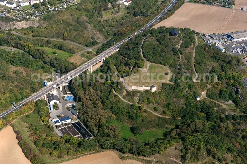 Aerial photograph Mayen - The Katzenberg and the Romans waiting in Mayen in the state of Rhineland-Palatinate