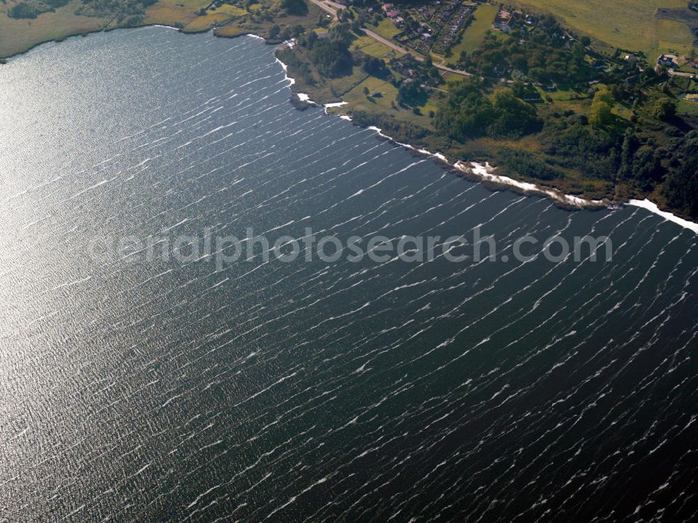 Bergen auf Rügen from above - The Small Jasmund bay is a bay of the southern Baltic Sea in Mecklenburg-Western Pomerania in the island of Ruegen. It is about seven miles long and five miles wide