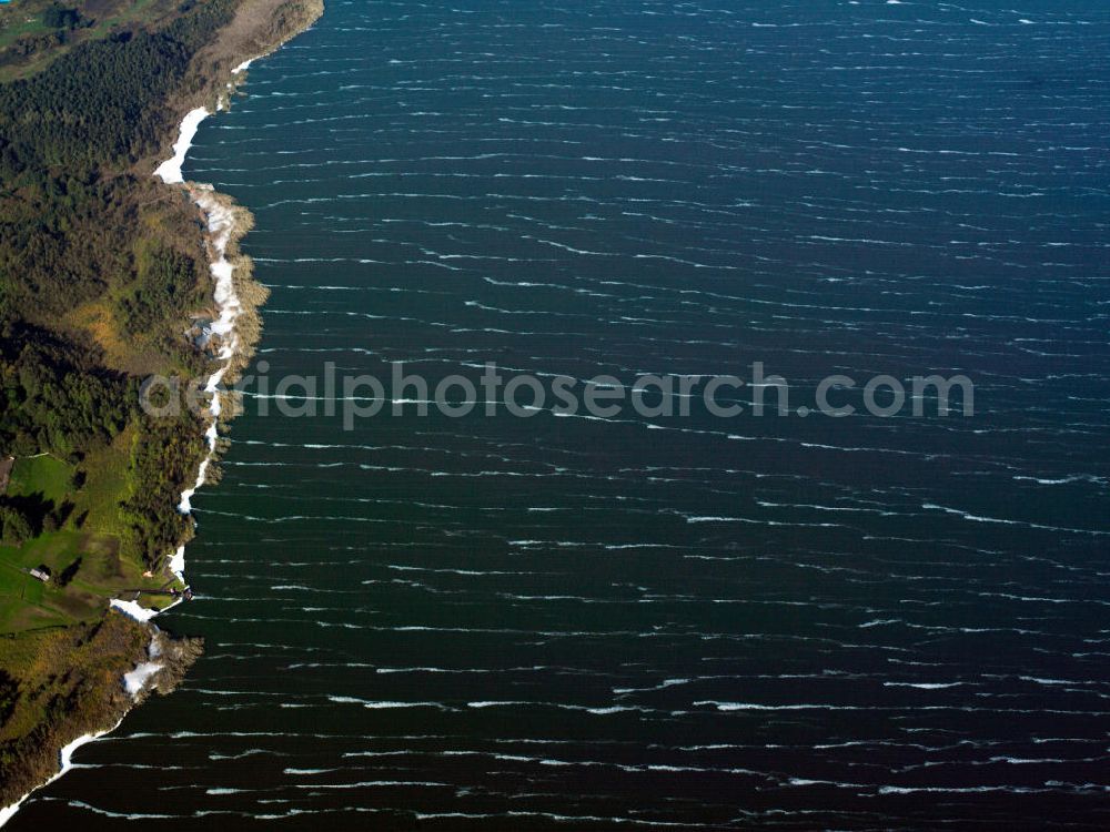 Aerial image Bergen auf Rügen - The Small Jasmund bay is a bay of the southern Baltic Sea in Mecklenburg-Western Pomerania in the island of Ruegen. It is about seven miles long and five miles wide