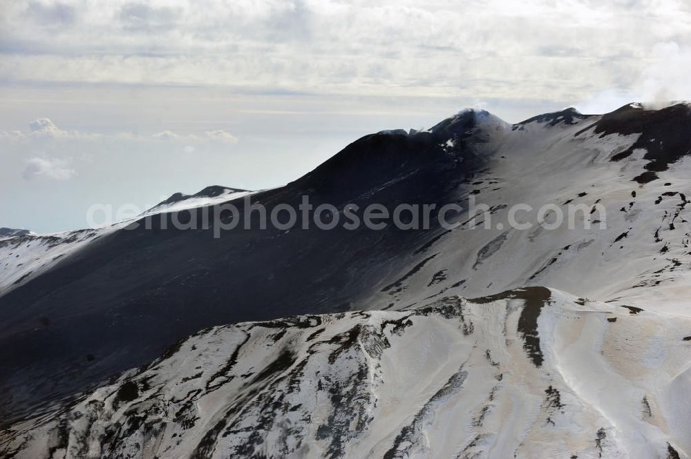 Aerial image Atna - View to the volcano Mount Etna at Siciliy in italy