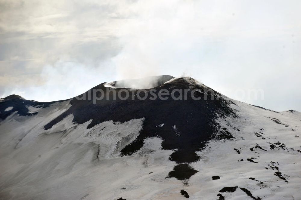 Atna from the bird's eye view: View to the volcano Mount Etna at Siciliy in italy