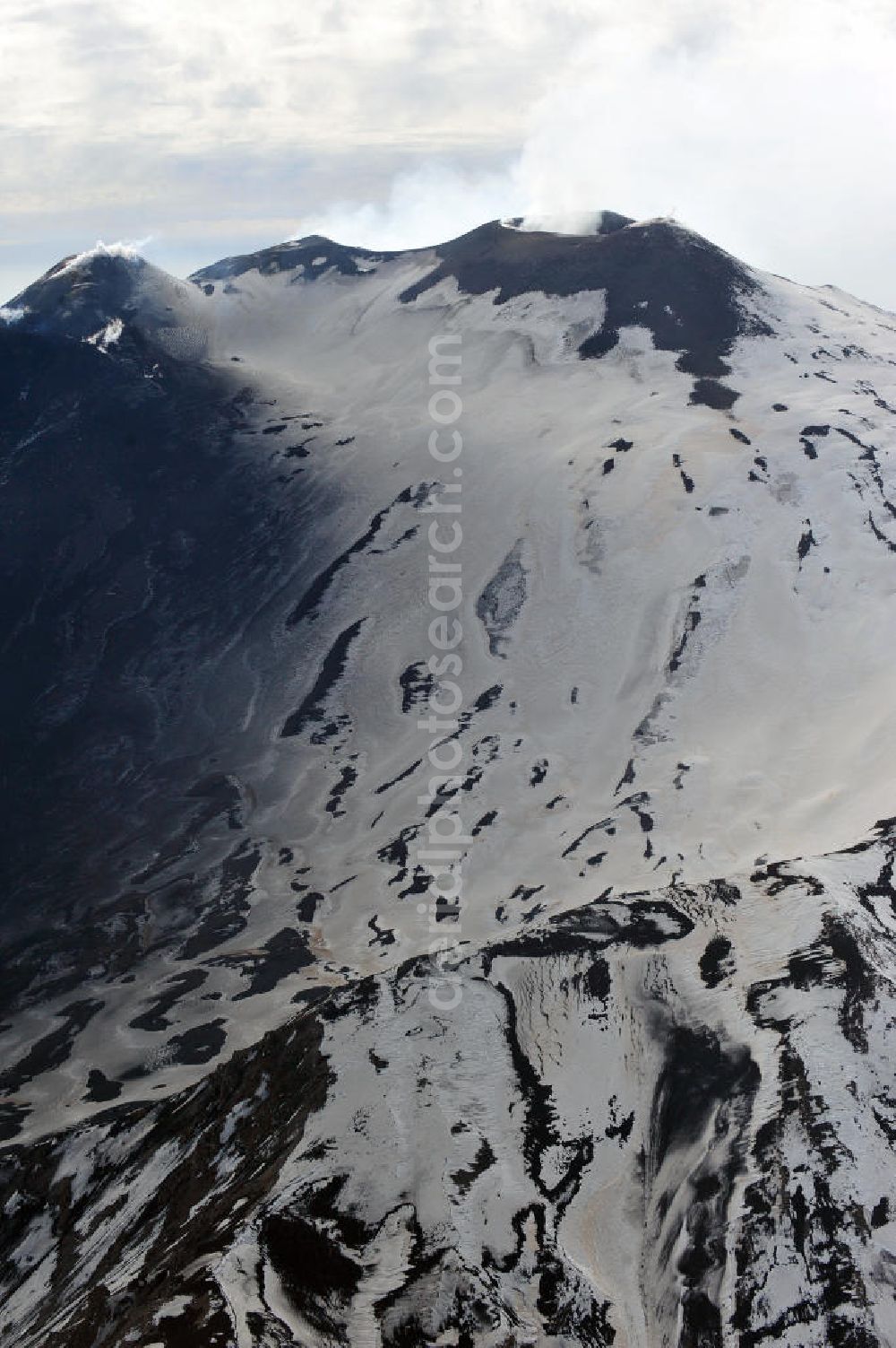 Atna from the bird's eye view: View to the volcano Mount Etna at Siciliy in italy