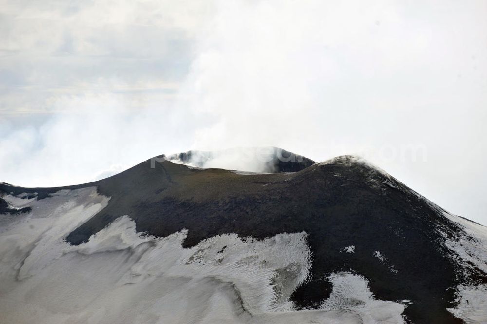 Aerial image Atna - View to the volcano Mount Etna at Siciliy in italy