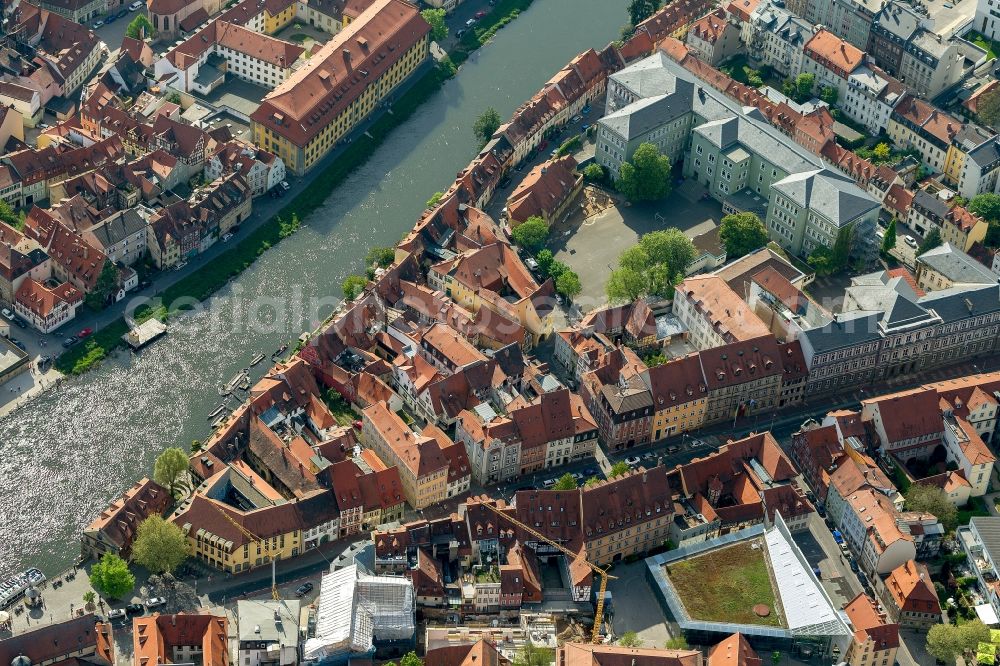 Aerial photograph Bamberg - View at the Main in the city of in Bamberg in the federal state of Bavaria