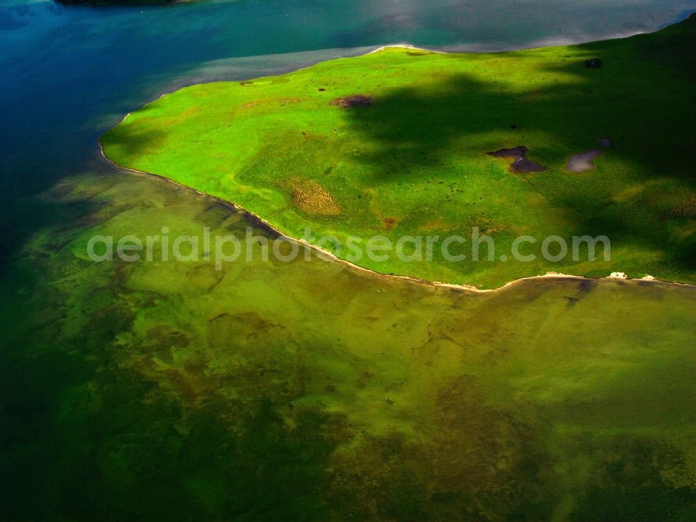 Waren (Müritz) from above - Founded in 1990 Müritz National Park is located in southern Mecklenburg-Western Pomerania and is the largest terrestrial national park in the Federal Republic. The park extends over the two spatially separated regions of the Mecklenburg Lake District and part of the Feldberg Lakes. The western part is the larger part Müritz area, the smaller eastern part is called the sub-region Serrahn. Between sub-areas is essentially the city of Neustrelitz