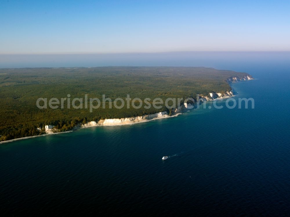 Aerial image Lohme - The National Park is situated on the peninsula Jasmund Jasmund in the northeast of the island of Rügen in Mecklenburg-Western Pomerania and has existed since the 12th September 1990. It is 3003 hectares and is Germany's smallest national park. Since 25 June 2011 is a part of Buchenwald in the park on UNESCO's world heritage. The area of the National Park Jasmund includes, but is also the chalk cliff coast