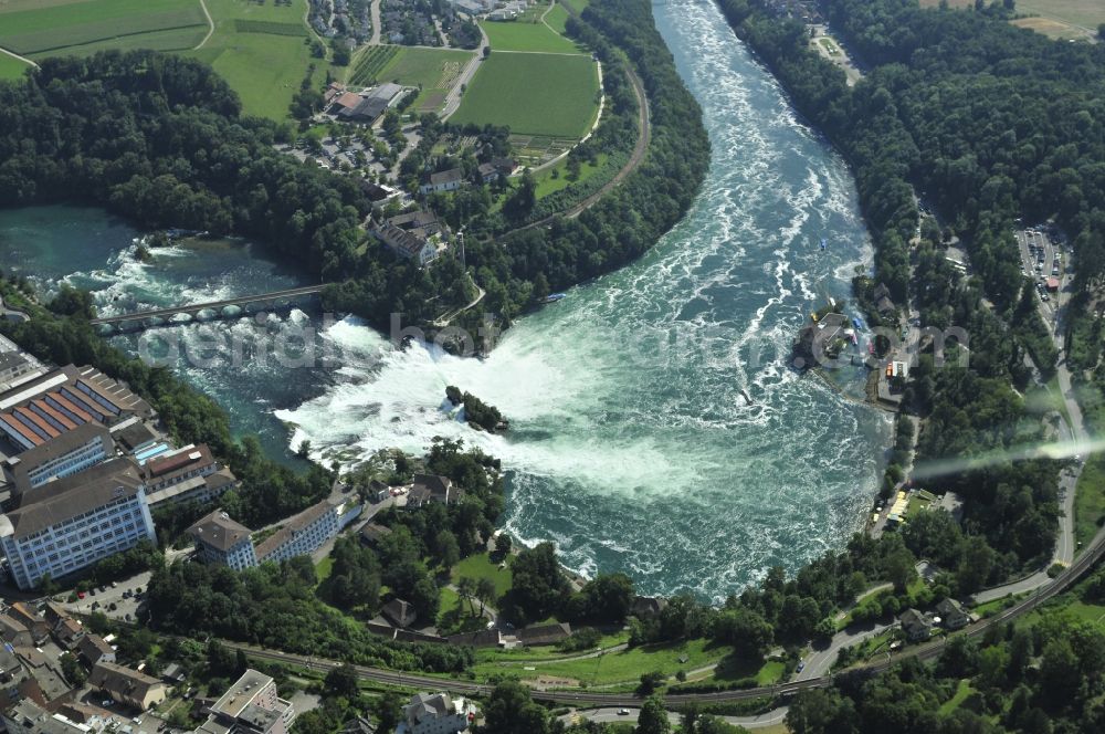 Aerial photograph Schaffhaussen - Rhine Falls near Schaffhausen in Switzerland