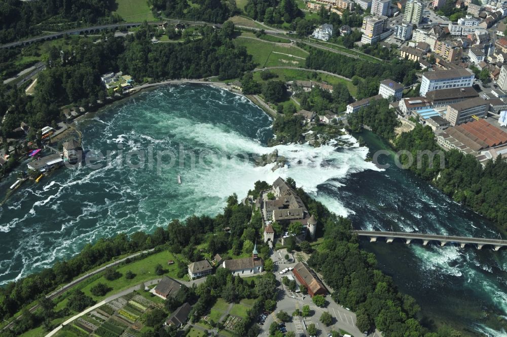 Aerial photograph Schaffhaussen - Rhine Falls near Schaffhausen in Switzerland