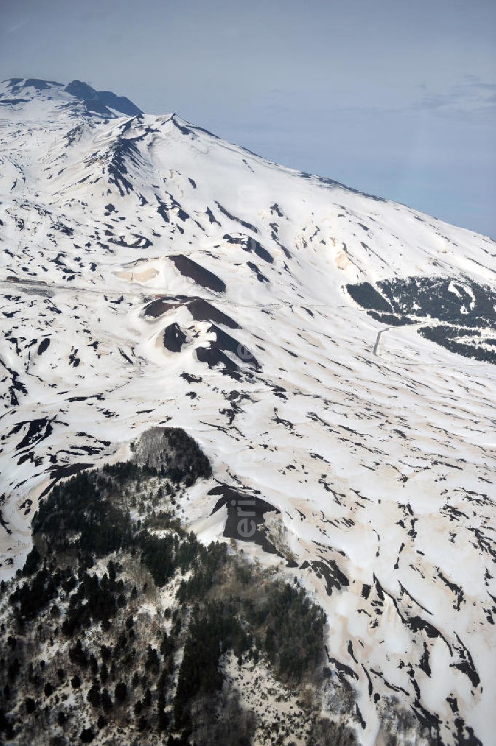 Atna from the bird's eye view: View to the volcano Mount Etna at Siciliy in italy