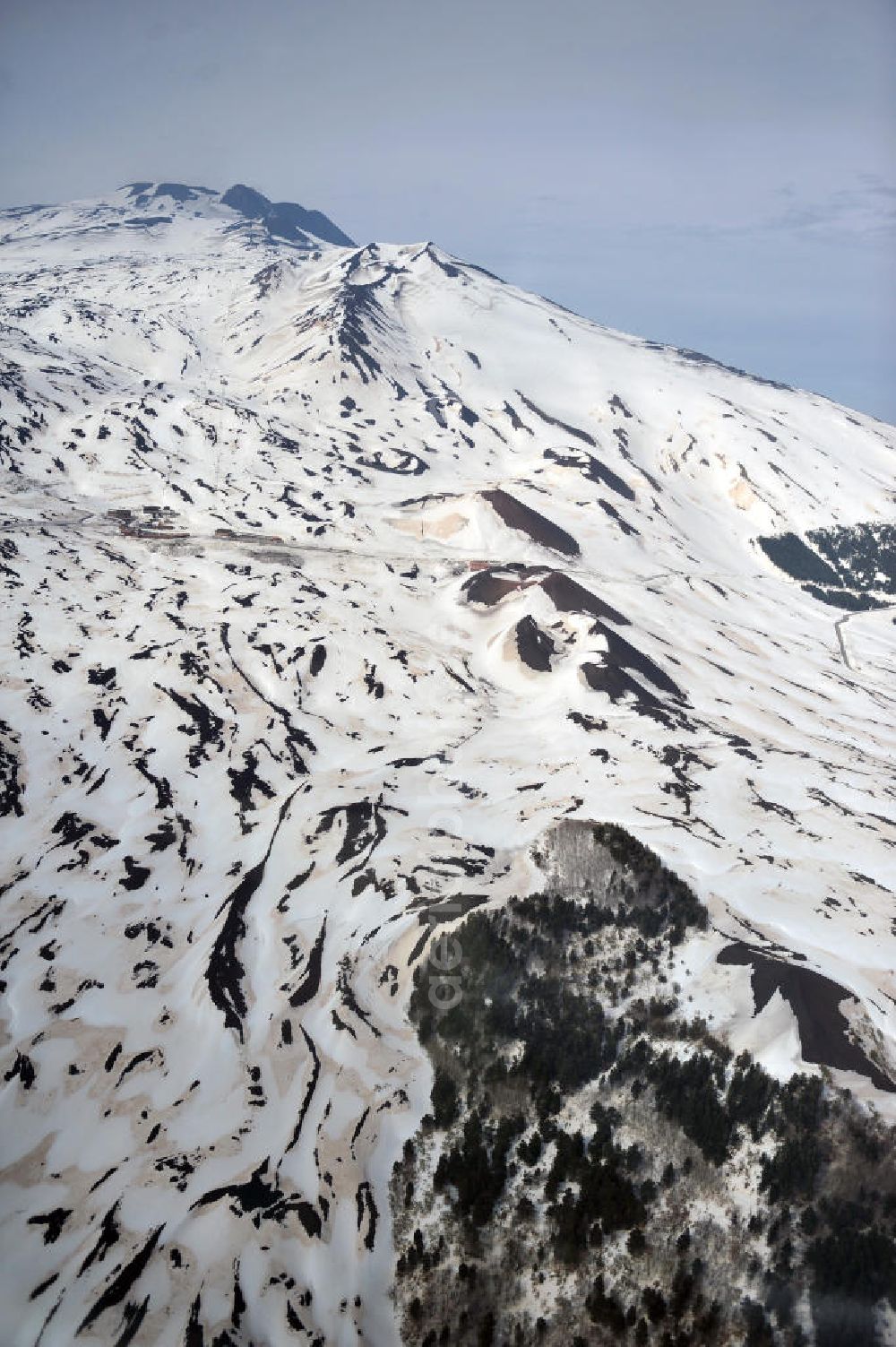 Aerial image Atna - View to the volcano Mount Etna at Siciliy in italy