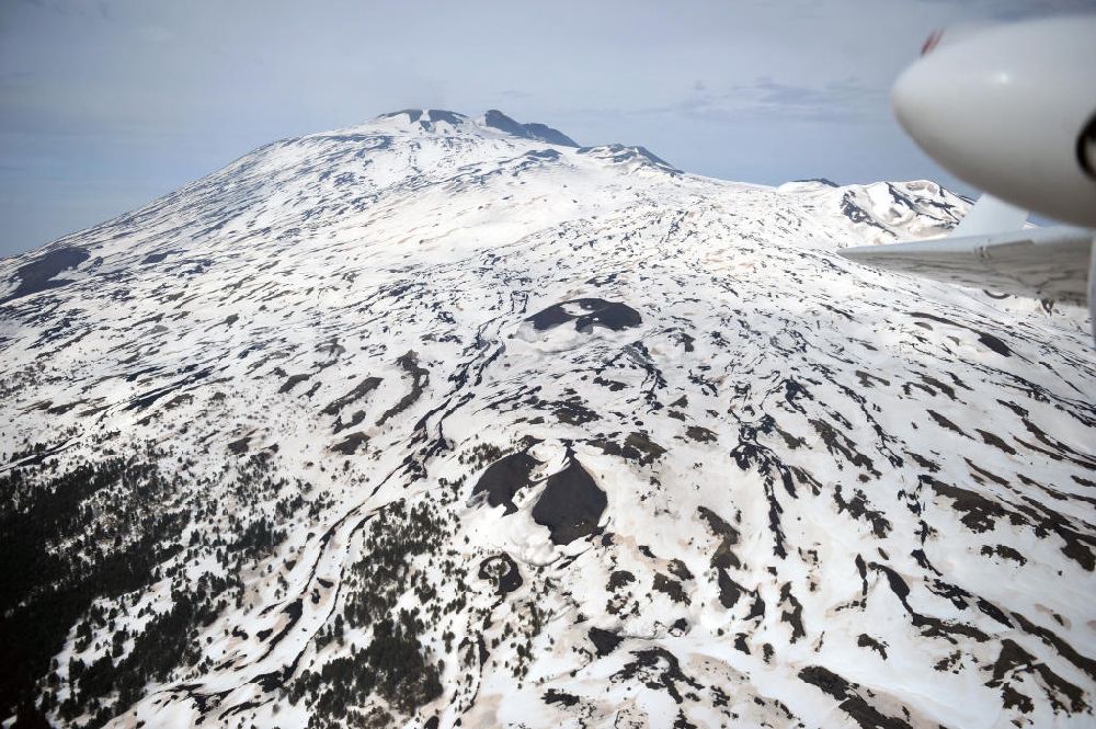 Aerial image Atna - View to the volcano Mount Etna at Siciliy in italy