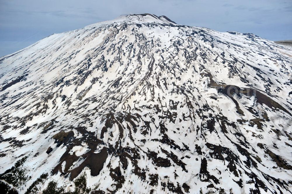 Aerial image Atna - View to the volcano Mount Etna at Siciliy in italy