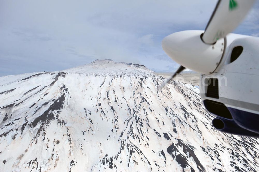 Aerial image Atna - View to the volcano Mount Etna at Siciliy in italy