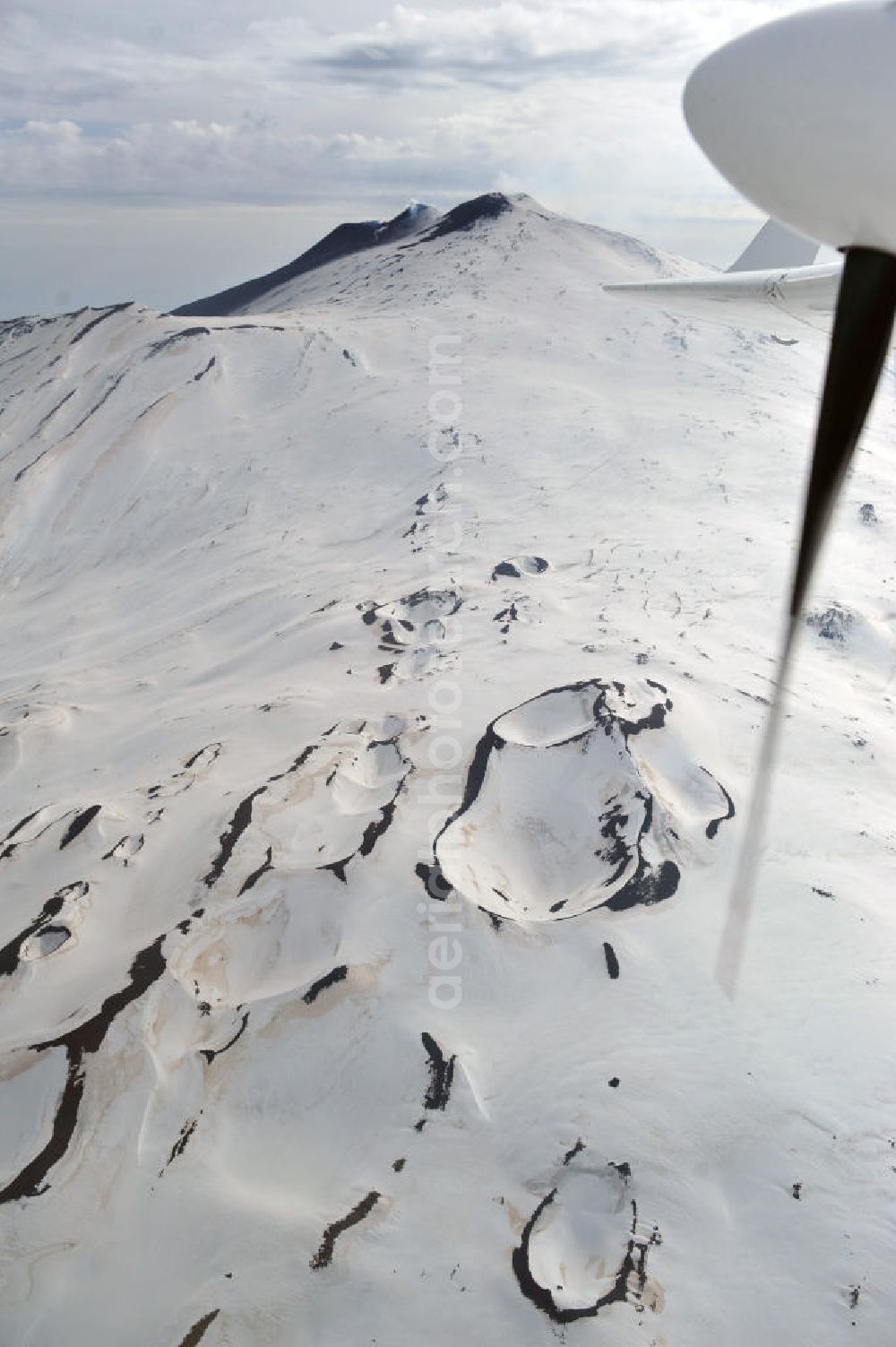 Atna from the bird's eye view: View to the volcano Mount Etna at Siciliy in italy