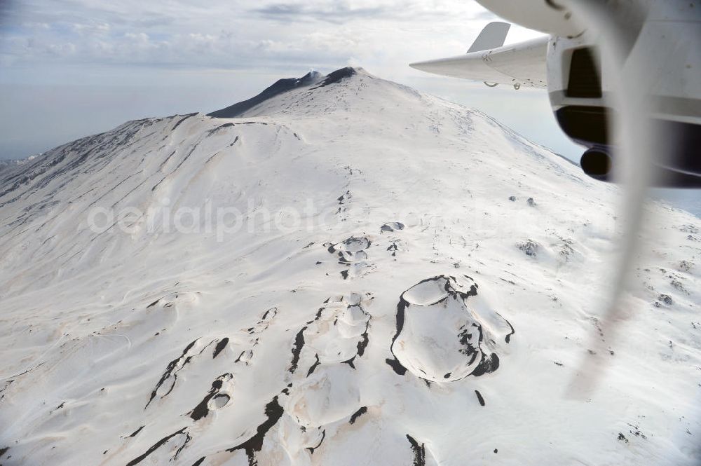 Aerial image Atna - View to the volcano Mount Etna at Siciliy in italy