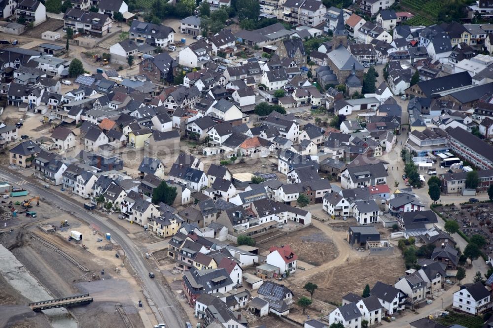 Dernau from above - Dernau after the flood disaster in the Ahr valley this year in the state Rhineland-Palatinate, Germany