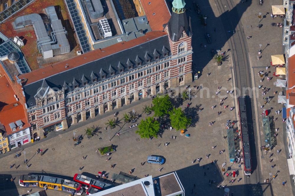 Erfurt from the bird's eye view: Ensemble space Anger in the inner city center in the district Zentrum in Erfurt in the state Thuringia, Germany