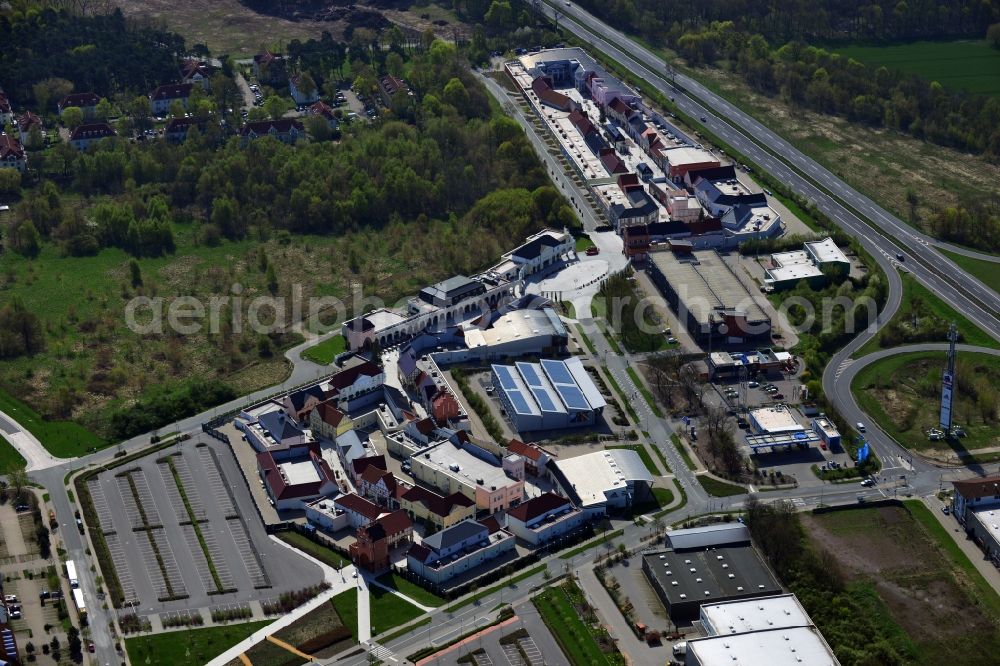 Aerial image Wustermark OT Elstal - Designer Outlet Center in Elstal Wustermark in Brandenburg