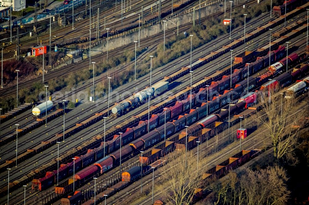 Oberhausen from the bird's eye view: Detail from the freight station in Osterfeld in Oberhausen in North Rhine-Westphalia