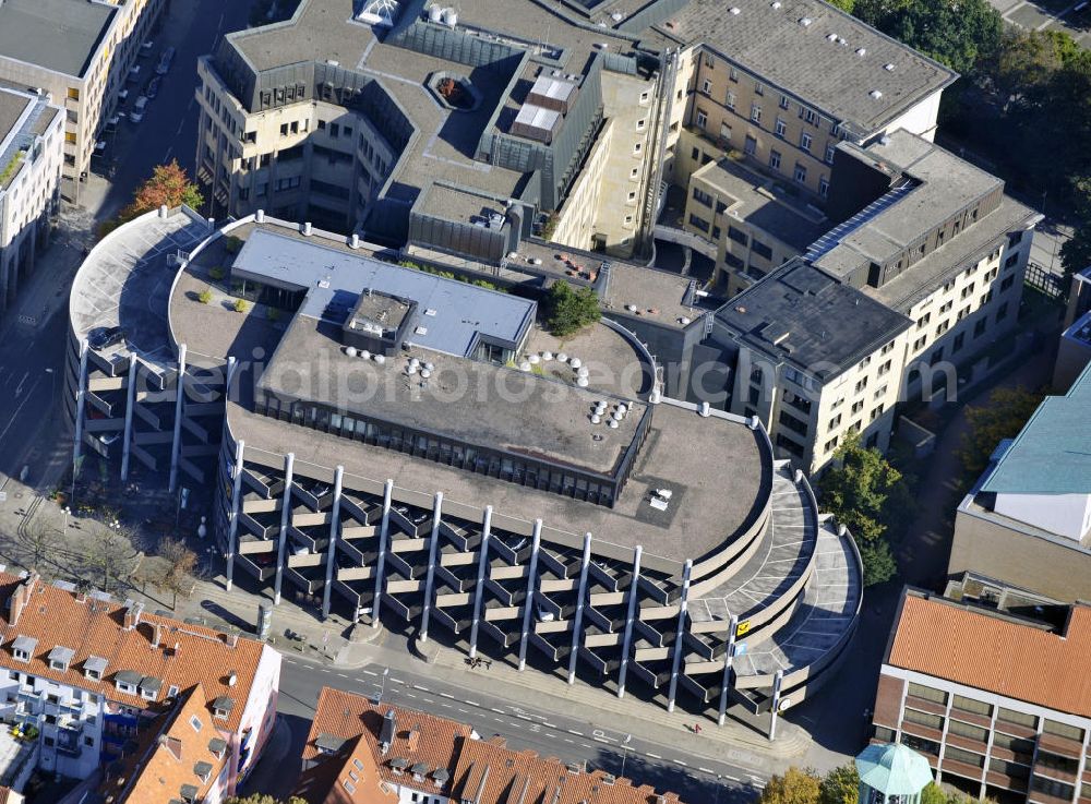 Hannover from above - Blick auf ein Parkhaus in der Osterstraße und die Deutsche Bundesbank in Hannover. View to an parking block and the german central bank in the Osterstraße in Hannover.