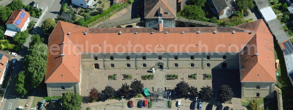 Aerial photograph Germersheim - Fragments of the fortress on Zeughaus in Germersheim in the state Rhineland-Palatinate