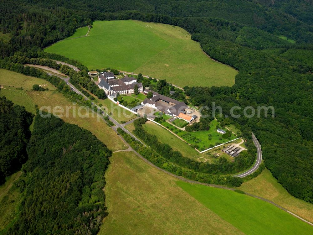 Aerial image Heimbach - The Abbey is a monastery Mariawald of the Order of Cistercians, commonly known as Trappists, near Heimbach in the Eifel. The abbey is located in the northern Eifel above or south of the town of Heimbach in the northern part of the forest area Kermeter