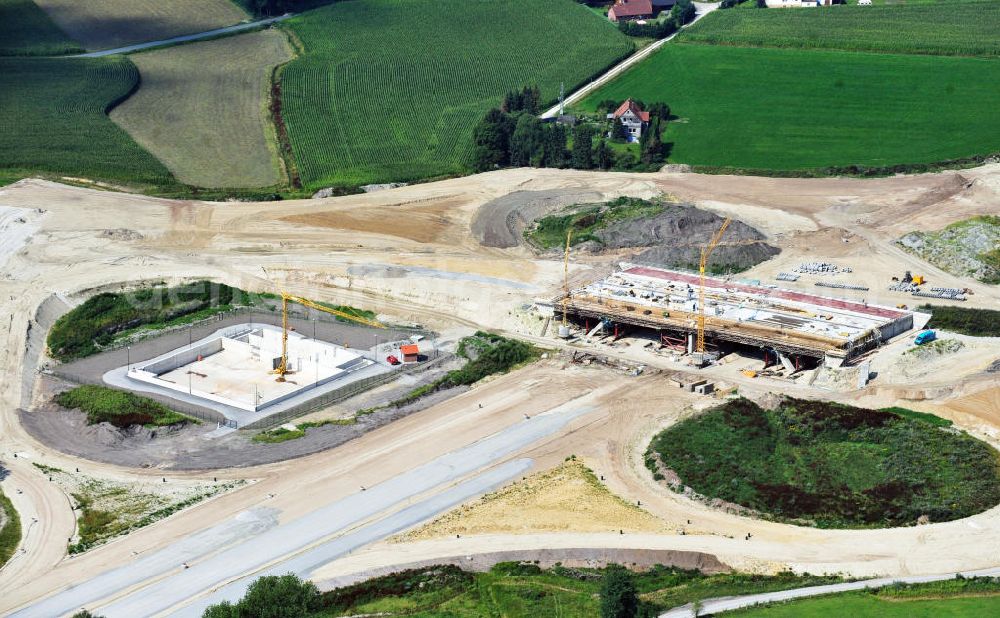 Aerial image Bielefeld - View of the construction site of the interchange in Bielefeld, which will connect the motorway A 33 to the Ostwestfalendamm