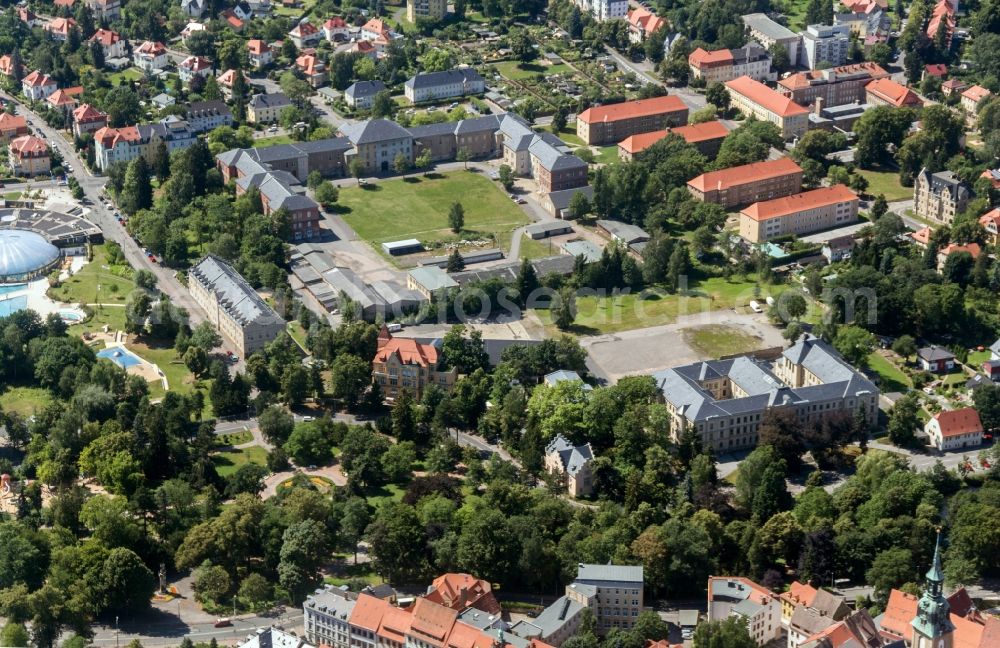 Aerial image Freiberg - View of the Technical University Bergakademie of in Freiberg in the state Saxony