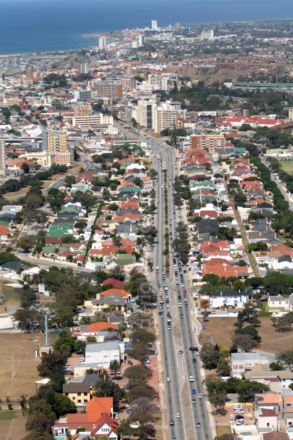 Port Elizabeth from the bird's eye view: View of the city Port Elizabeth Cape Road