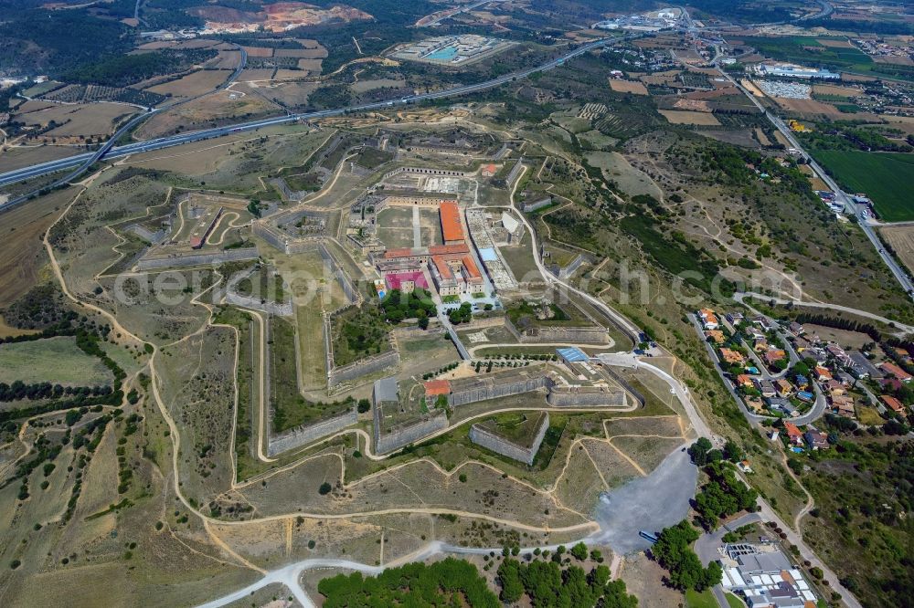 Aerial image Figueres - View of the fortress Sant Ferran Castle in Figueres in the province Catalonia in Spain