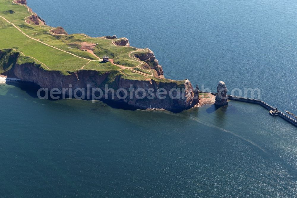 Helgoland from above - The detached rock needle / surf pillars Tall Anna on Helgoland in Schleswig-Holstein