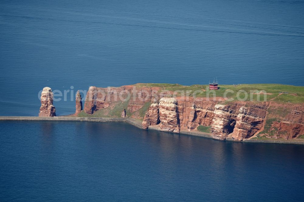 Helgoland from above - The detached rock needle / surf pillars Tall Anna on Helgoland in Schleswig-Holstein