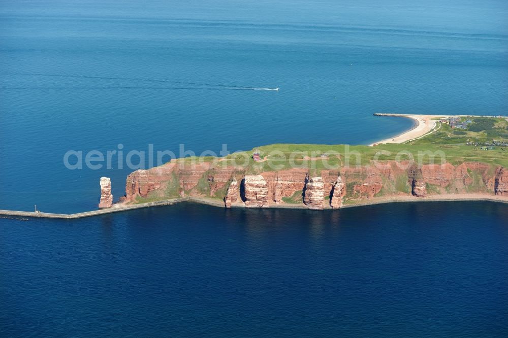 Aerial photograph Helgoland - The detached rock needle / surf pillars Tall Anna on Helgoland in Schleswig-Holstein