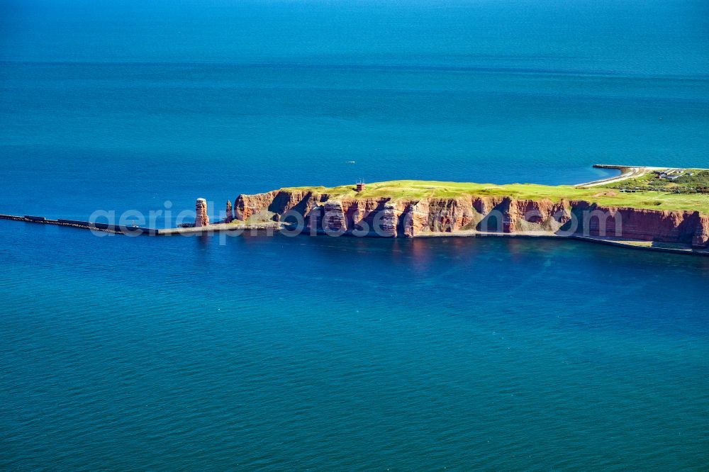 Aerial photograph Helgoland - The detached rock needle / surf pillars Tall Anna on Helgoland in Schleswig-Holstein