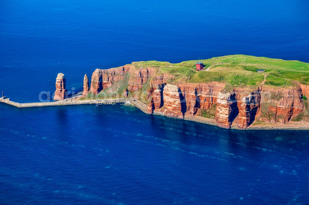 Helgoland from above - The detached rock needle / surf pillars Tall Anna on Helgoland in Schleswig-Holstein