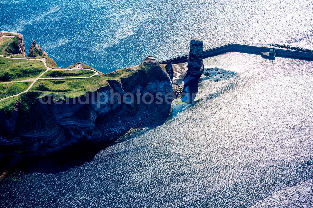 Aerial image Helgoland - The detached rock needle / surf pillars Tall Anna on Helgoland in Schleswig-Holstein