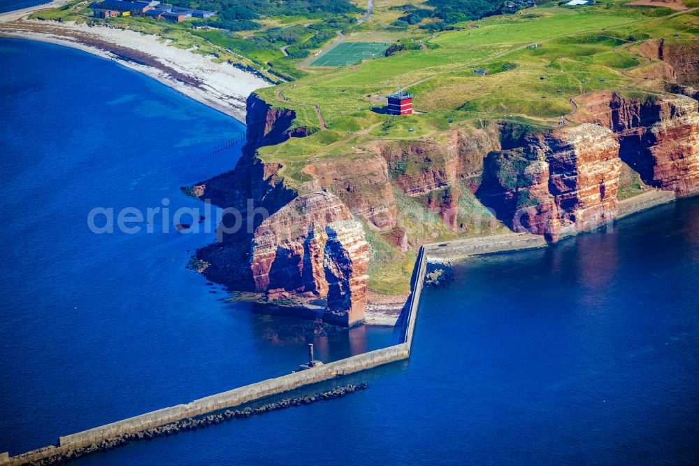 Aerial photograph Helgoland - The detached rock needle / surf pillars Tall Anna on Helgoland in Schleswig-Holstein