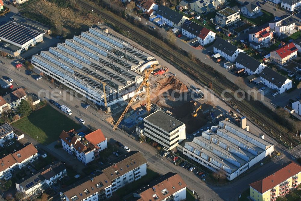 Schopfheim from the bird's eye view: A new residential area will be buildt on the grounds of the former company Gardner Denver in the district Fahrnau in Schopfheim in the state Baden-Wuerttemberg, Germany