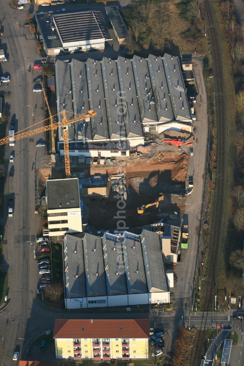 Aerial image Schopfheim - A new residential area will be buildt on the grounds of the former company Gardner Denver in the district Fahrnau in Schopfheim in the state Baden-Wuerttemberg, Germany