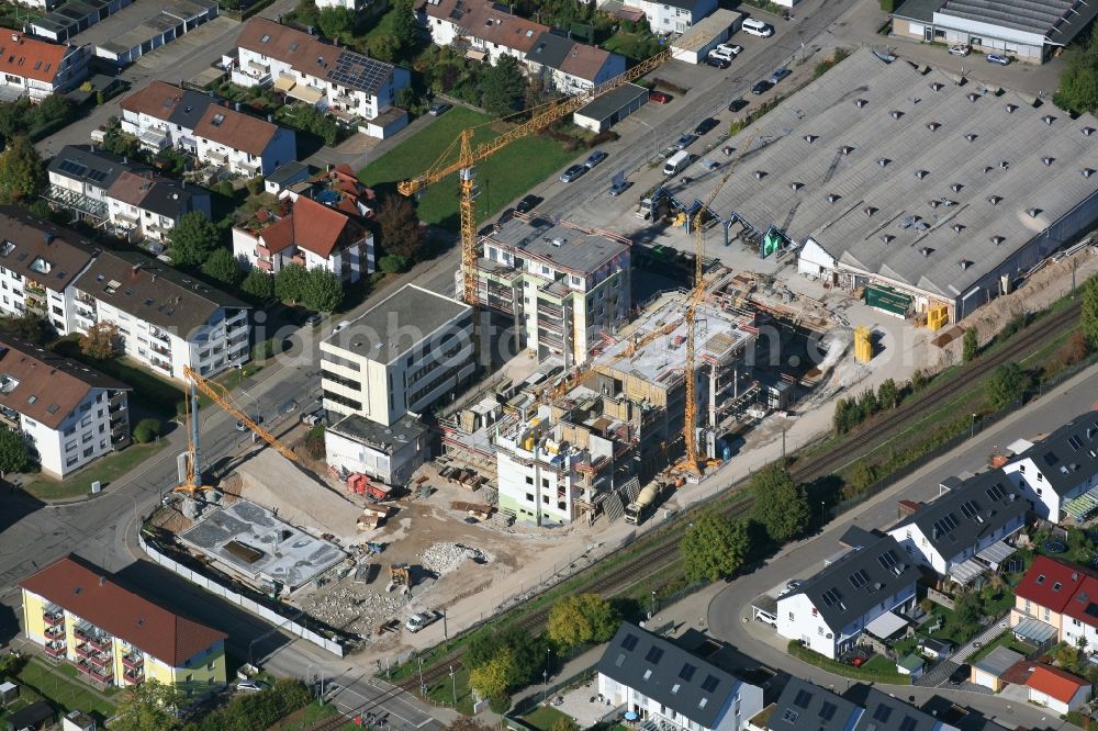 Schopfheim from the bird's eye view: A new residential area is buildt on the grounds of the former company Gardner Denver in the district Fahrnau in Schopfheim in the state Baden-Wurttemberg, Germany