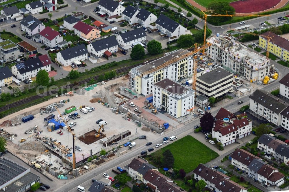 Schopfheim from the bird's eye view: A new residential area is buildt on the grounds of the former company Gardner Denver in the district Fahrnau in Schopfheim in the state Baden-Wurttemberg, Germany