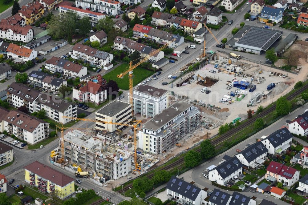 Schopfheim from above - A new residential area is buildt on the grounds of the former company Gardner Denver in the district Fahrnau in Schopfheim in the state Baden-Wurttemberg, Germany