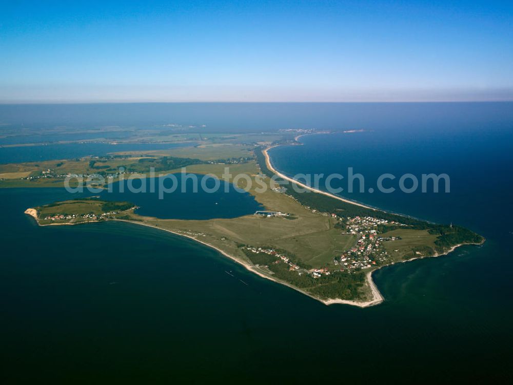 Mönchgut - Granitz from above - View of the community of Mönchgut Granitz at the southeastern tip of the island of Rügen in the Southeast Rügen Biosphere Reserve. It is surrounded on three sides by the Bay of Greifswald