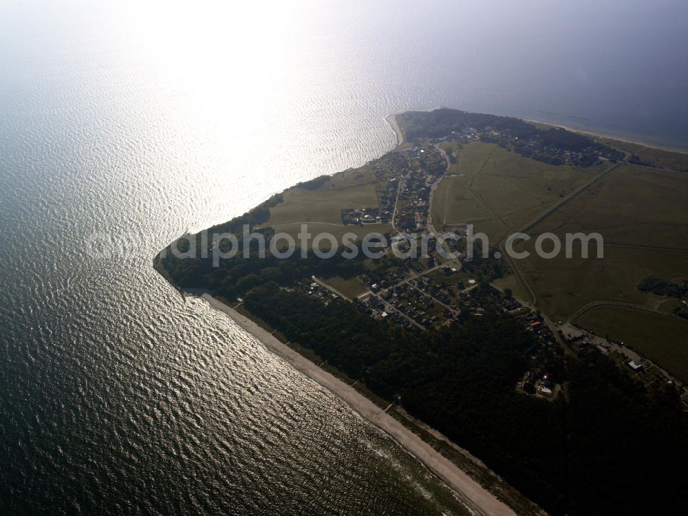 Mönchgut - Granitz from the bird's eye view: View of the community of Mönchgut Granitz at the southeastern tip of the island of Rügen in the Southeast Rügen Biosphere Reserve. It is surrounded on three sides by the Bay of Greifswald