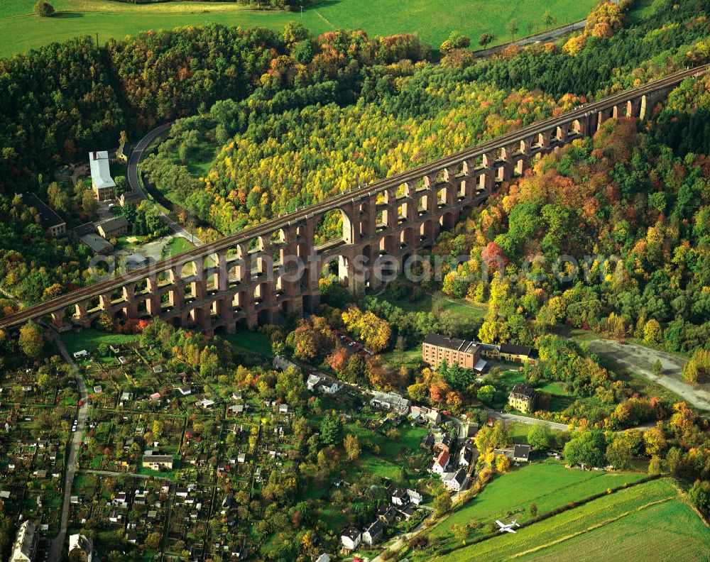 Aerial image Netzschkau - The Göltzschtal bridge near by Netzschkau in Saxony