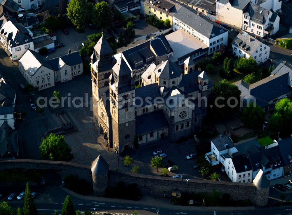 Mayen from above - The church was built in 1911/12. It is located in the historical city center of Mayen. In its immediate surroundings are extensions of the castle wall, which belong to Genovevaburg