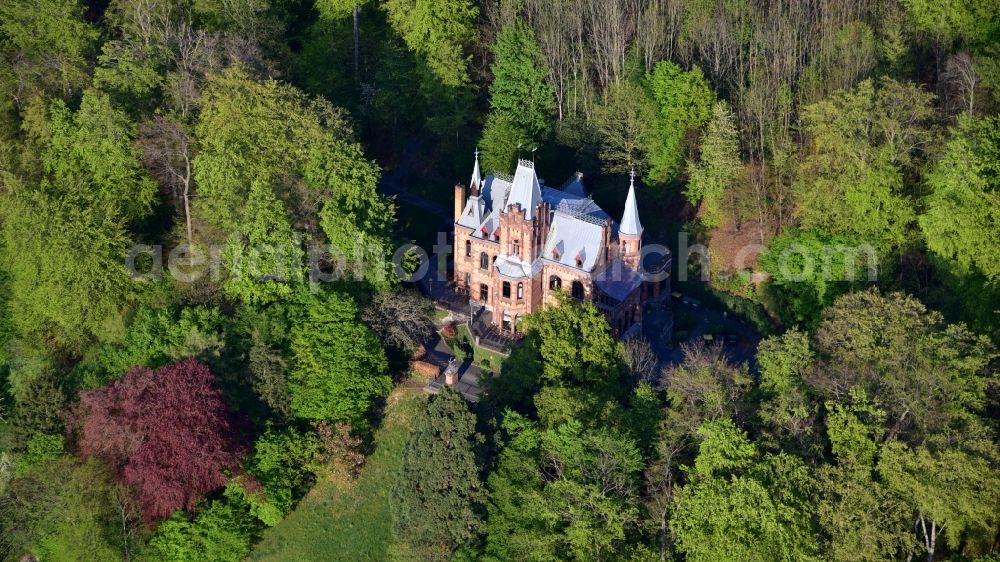 Königswinter from the bird's eye view: The Hirschburg in Koenigswinter in the state North Rhine-Westphalia, Germany serves as a conference venue for the telecommunications company Vodafone